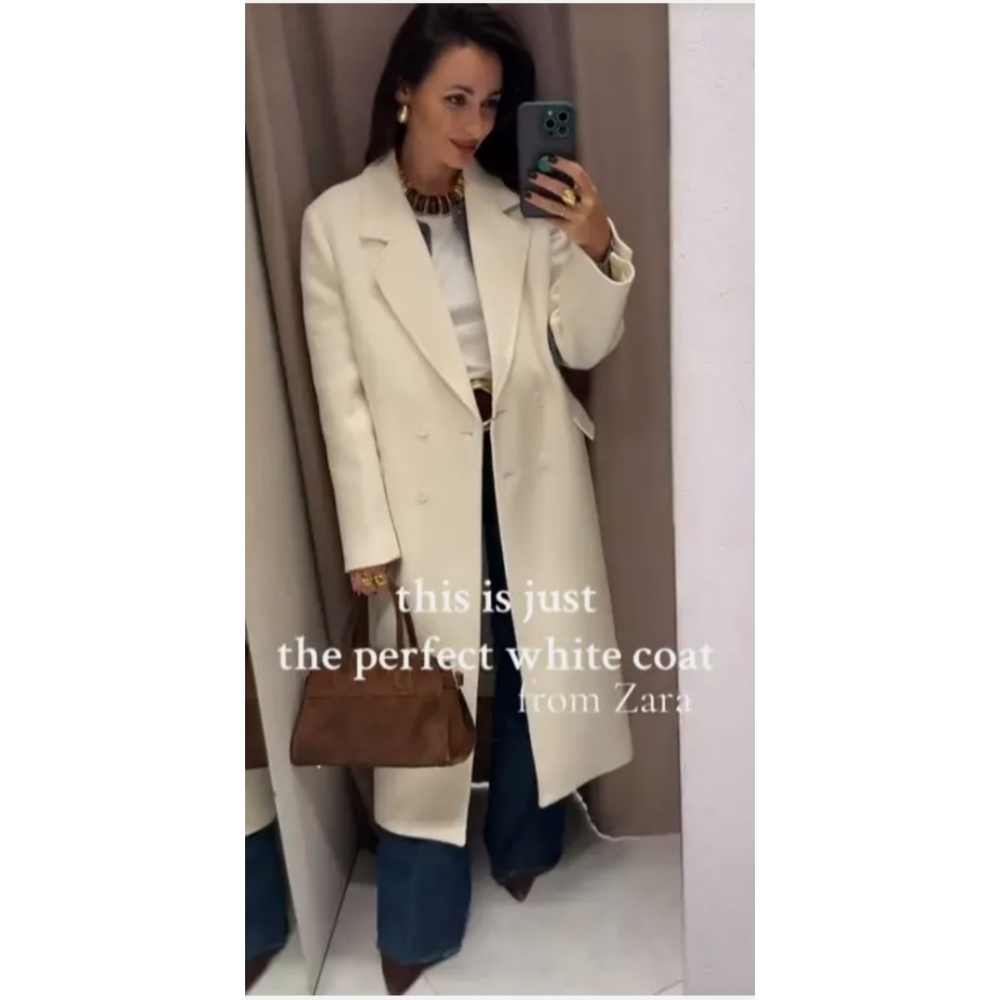 Zara Manteco Coat Wool Blend - Picture 12 of 16